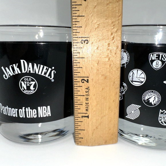 Jack Daniels NBA Old No 7 Official Partner Whiskey Glasses Set Of 2 Barware - Picture 10 of 12